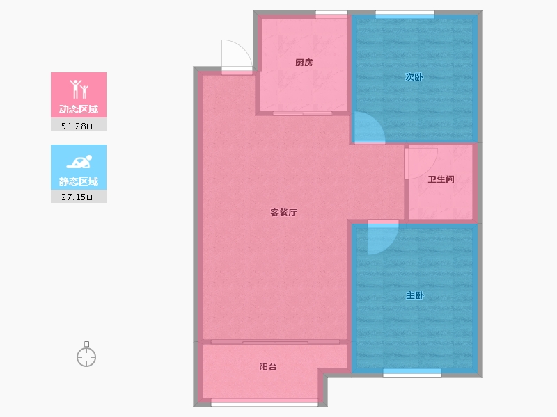 山东省-青岛市-卓越花园-71.20-户型库-动静分区