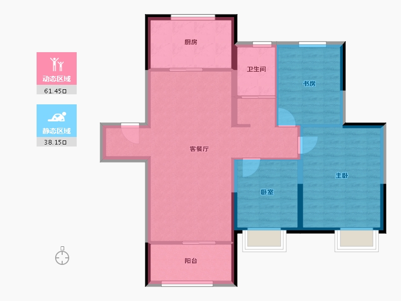 江苏省-徐州市-华美悦澜湾-89.93-户型库-动静分区