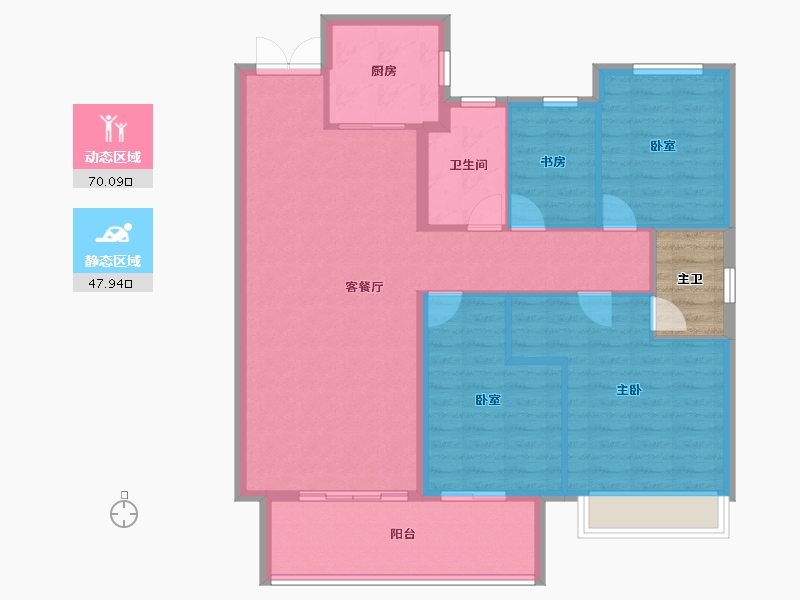 江苏省-徐州市-璟宸华府-111.68-户型库-动静分区