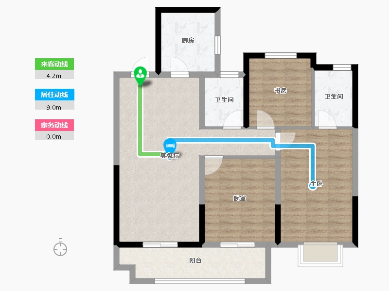 江苏省-徐州市-华建溪棠-87.68-户型库-动静线