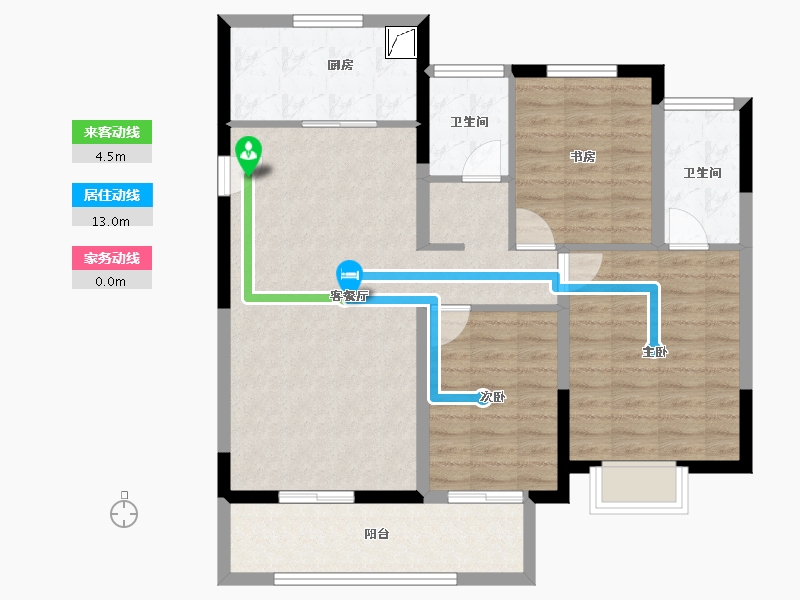 江苏省-徐州市-华美悦澜湾-93.60-户型库-动静线