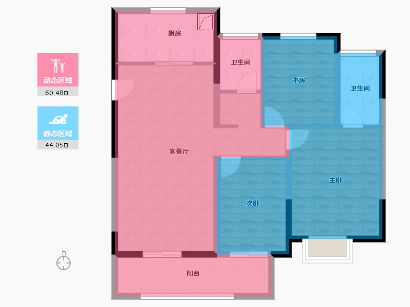 江苏省-徐州市-华美悦澜湾-93.60-户型库-动静分区