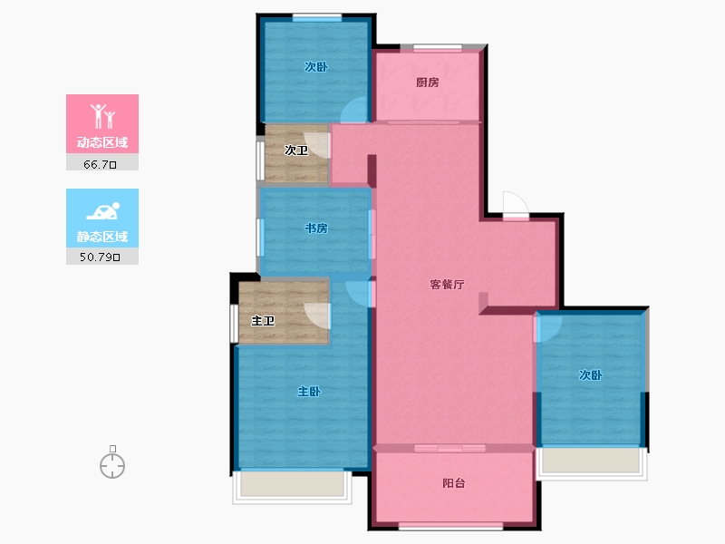 陕西省-西安市-朗诗乐府-114.40-户型库-动静分区