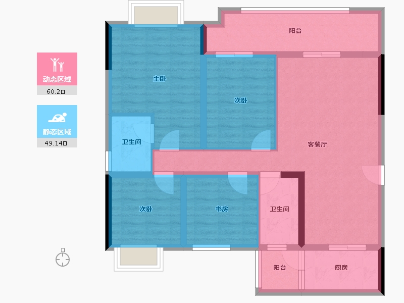 重庆-重庆市-光华安纳溪湖-97.19-户型库-动静分区