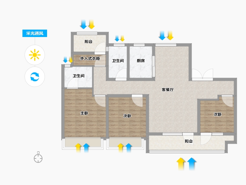 山东省-青岛市-凯景领盛豪庭-112.80-户型库-采光通风