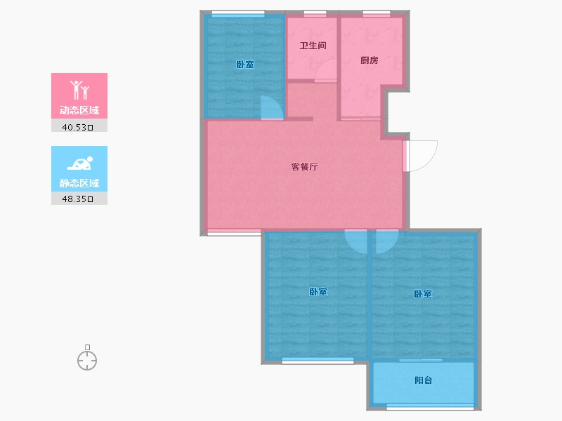 江苏省-徐州市-佳泰雅园-81.19-户型库-动静分区