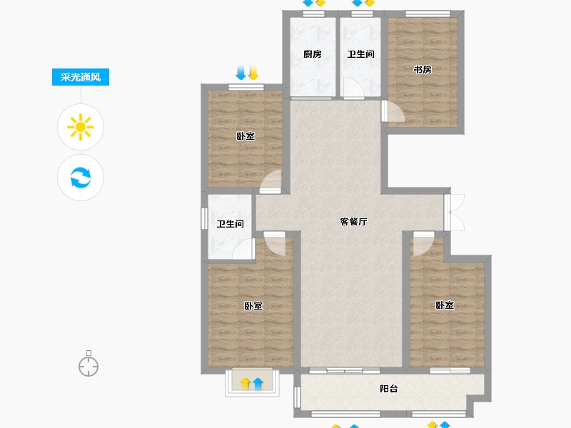 山东省-潍坊市-恒信阳光假日-109.91-户型库-采光通风