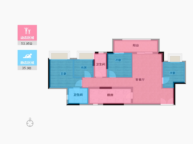 重庆-重庆市-中国铁建云锦山-79.20-户型库-动静分区