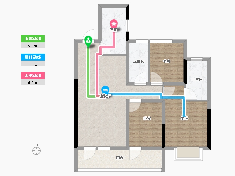 山东省-青岛市-禹洲弘阳天赋雲海-86.41-户型库-动静线