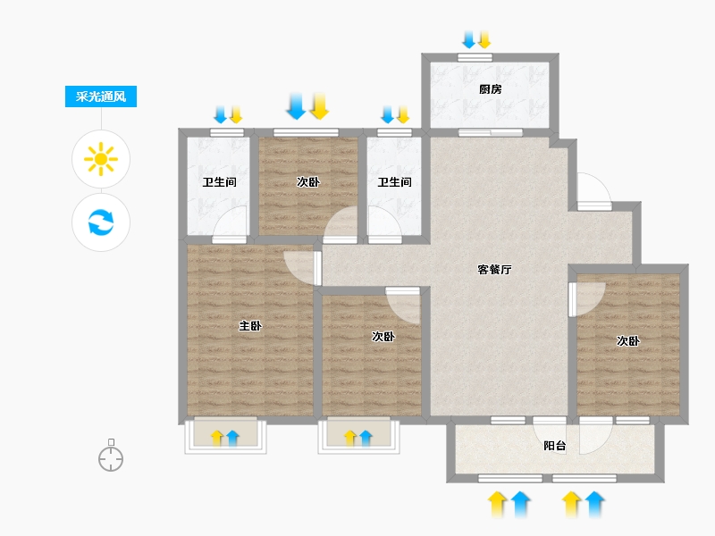 山东省-青岛市-海尔产城创衡山学府-114.40-户型库-采光通风