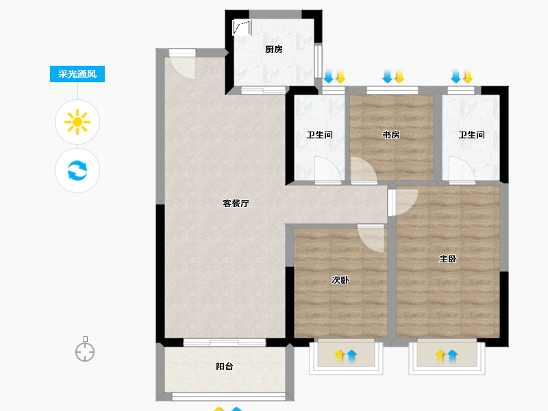 陕西省-西安市-华润置地未来城市-79.04-户型库-采光通风