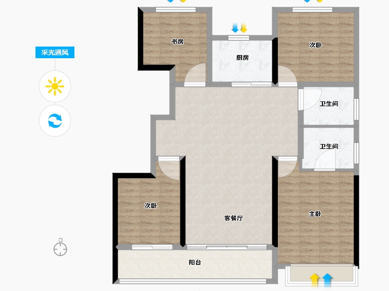 山东省-青岛市-灵山湾龙玺-118.40-户型库-采光通风