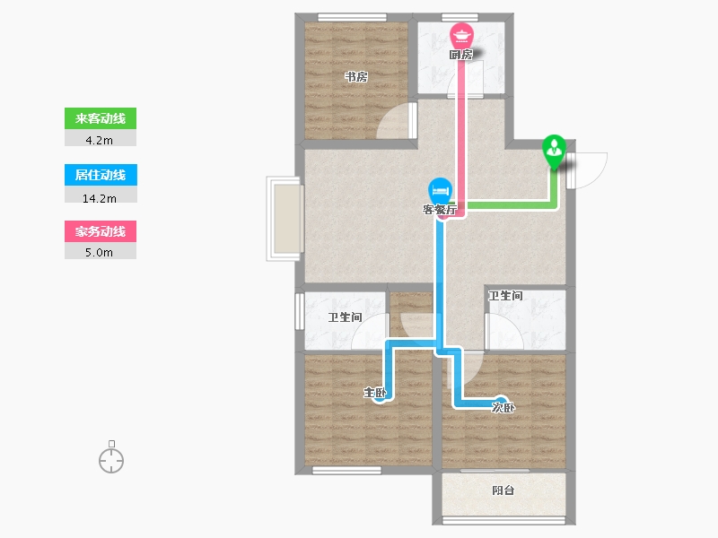 山东省-青岛市-卓越花园-92.01-户型库-动静线