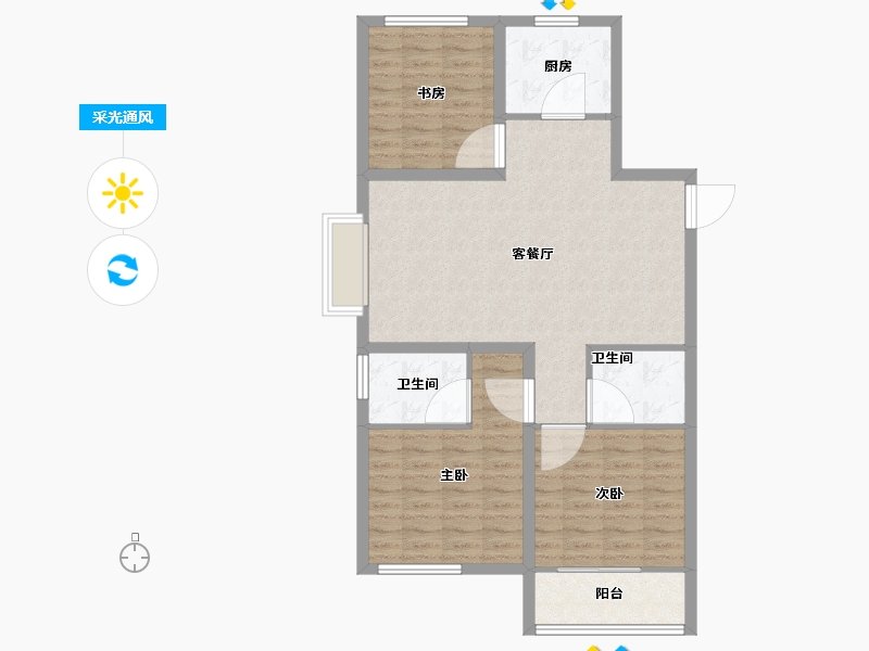 山东省-青岛市-卓越花园-92.01-户型库-采光通风