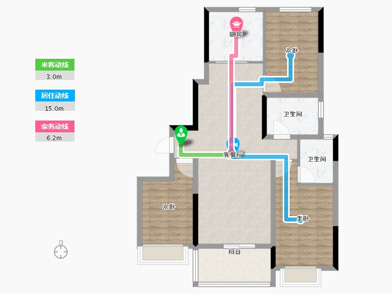 山东省-青岛市-灵山湾龙玺-96.00-户型库-动静线