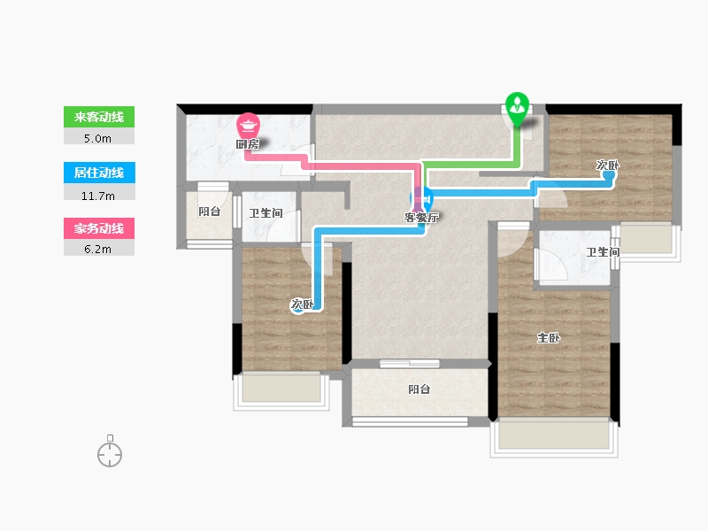 重庆-重庆市-金科集美江悦-80.00-户型库-动静线