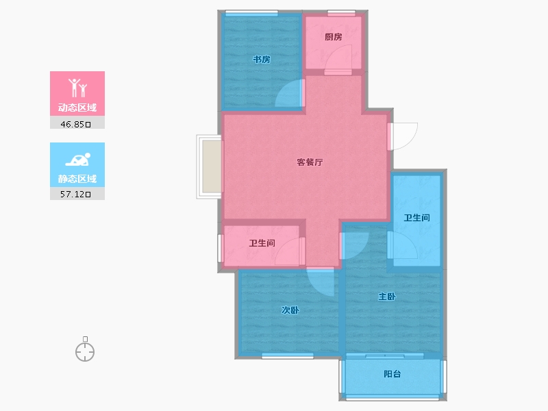 山东省-青岛市-卓越花园-92.80-户型库-动静分区