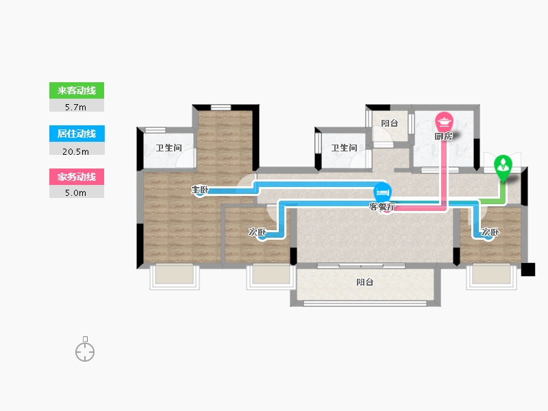 重庆-重庆市-海成北宸上院-80.50-户型库-动静线