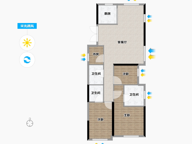 山东省-青岛市-京华海悦-128.01-户型库-采光通风