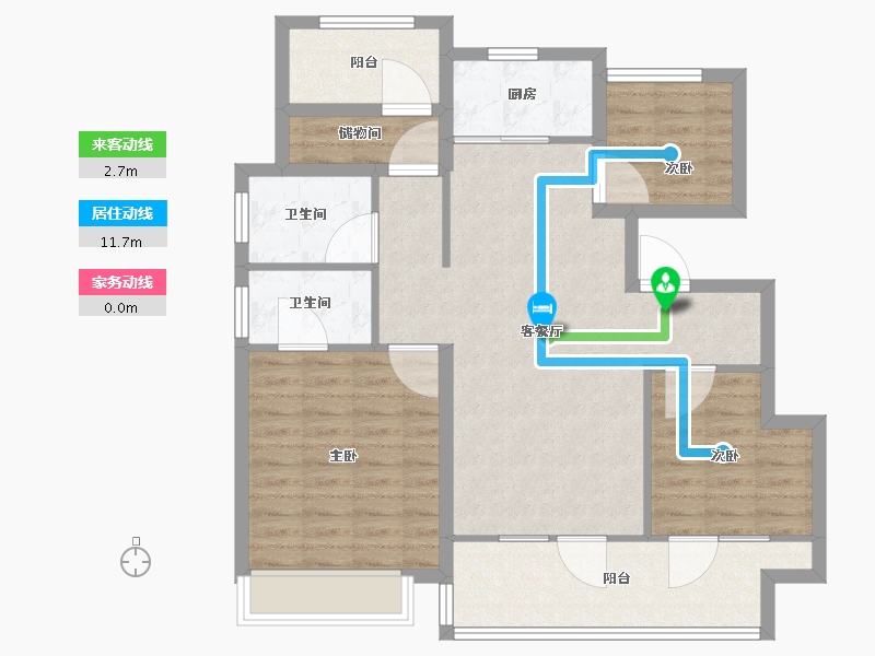 山东省-青岛市-凯景领盛豪庭-94.41-户型库-动静线