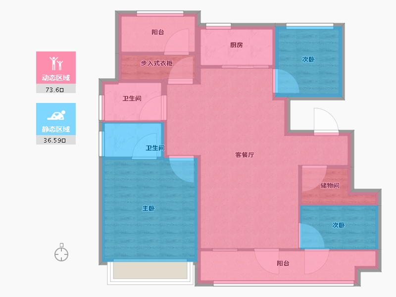 山东省-青岛市-凯景领盛豪庭-99.20-户型库-动静分区