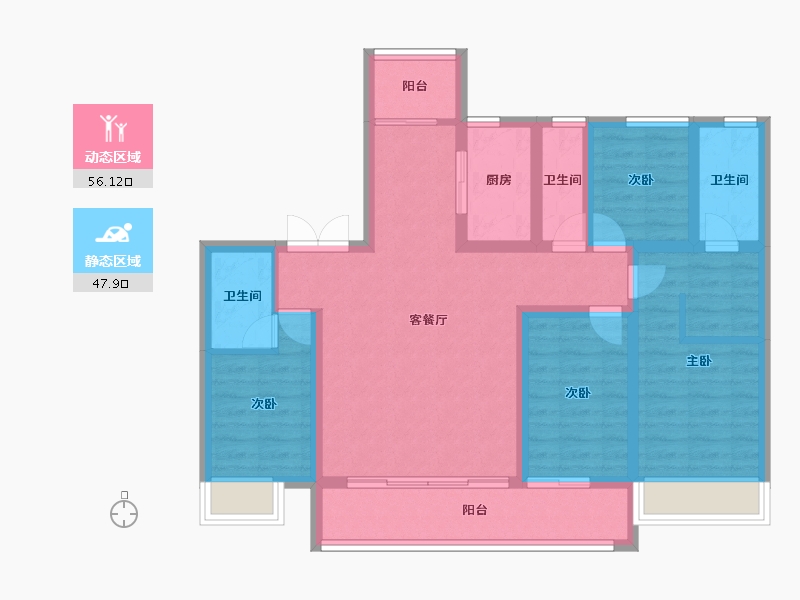 山东省-青岛市-瑞源名嘉荷府-91.20-户型库-动静分区