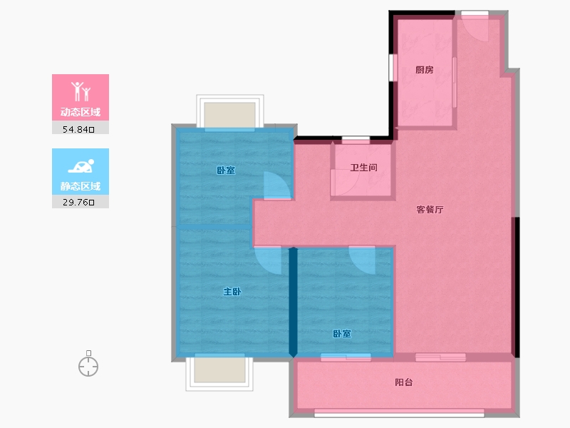 江苏省-南京市-新城金樾府-76.00-户型库-动静分区