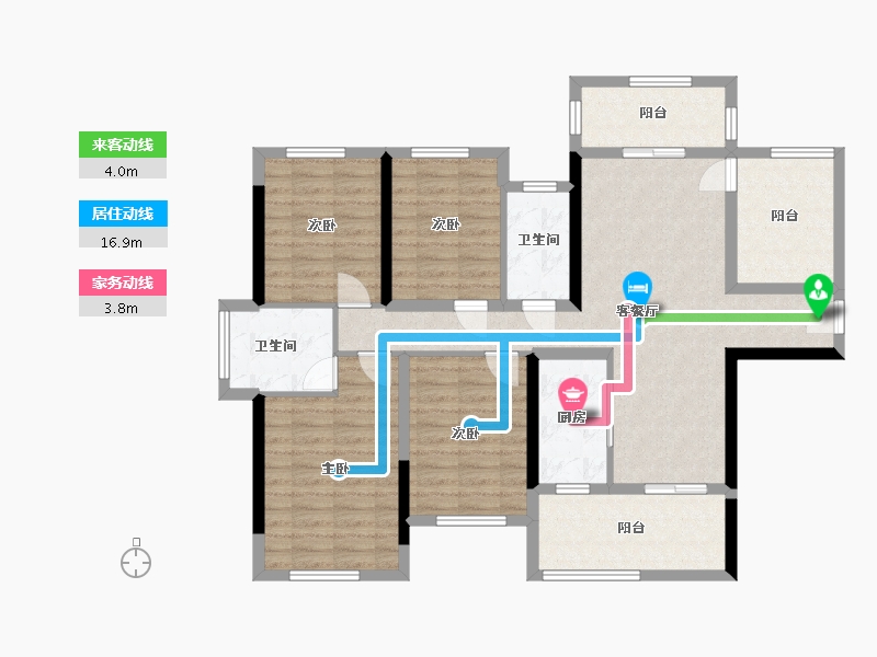 广西壮族自治区-百色市-碧园紫荆城-107.00-户型库-动静线