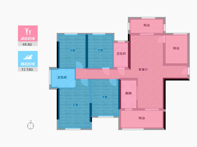 广西壮族自治区-百色市-碧园紫荆城-107.00-户型库-动静分区