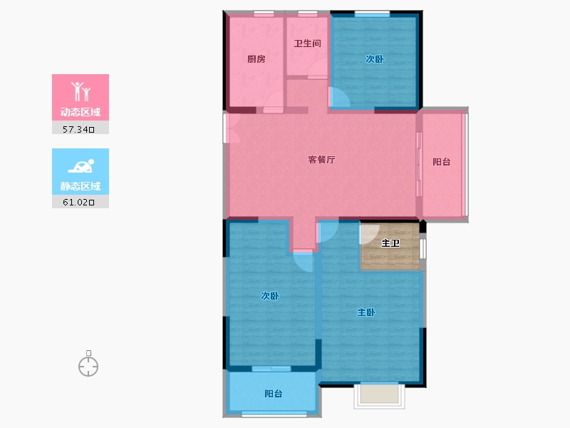 江苏省-徐州市-佳泰雅园-110.68-户型库-动静分区