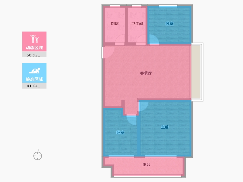 江苏省-徐州市-璟宸华府-87.19-户型库-动静分区