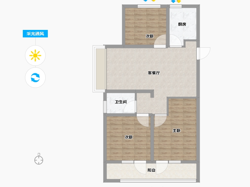 山东省-青岛市-海尔产城创衡山学府-86.40-户型库-采光通风