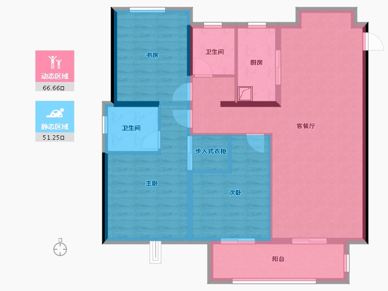 江苏省-徐州市-世茂云泽苑-106.23-户型库-动静分区