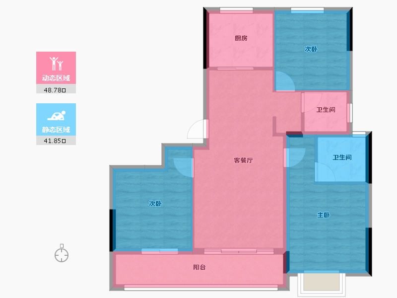 浙江省-金华市-宾王道1號-81.51-户型库-动静分区