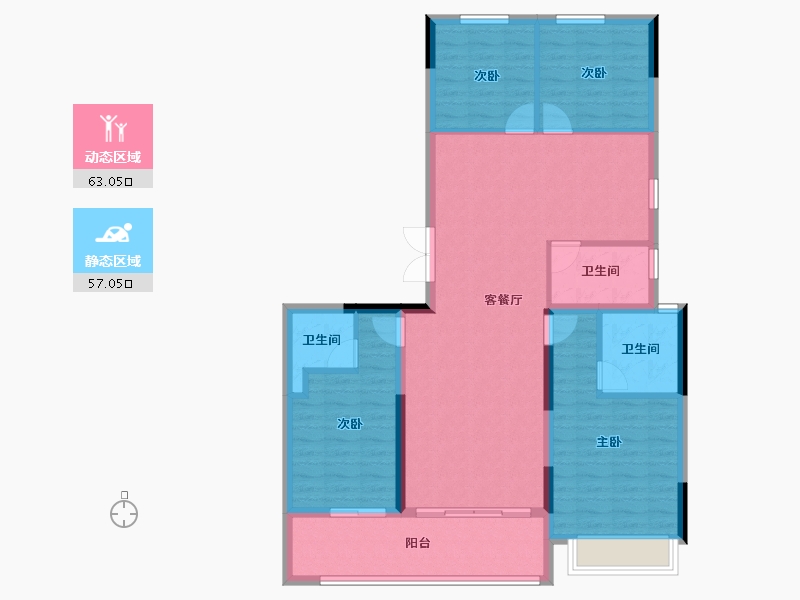 浙江省-金华市-永康一方万达广场-108.80-户型库-动静分区