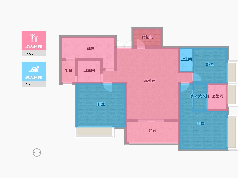 重庆-重庆市-罗宾森广场尚城华府-115.15-户型库-动静分区