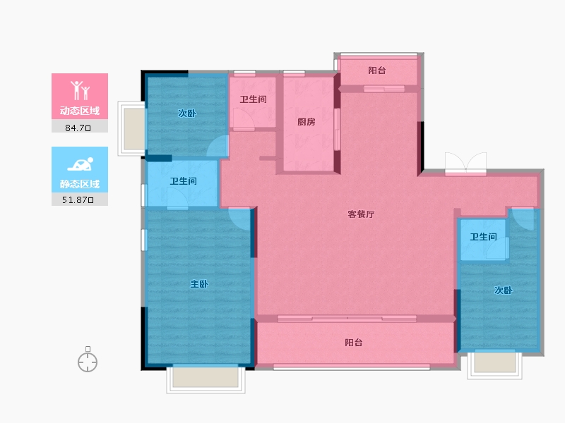 浙江省-金华市-永康一方万达广场-124.00-户型库-动静分区