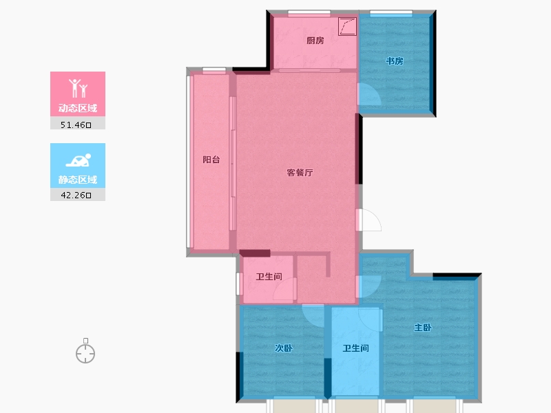 浙江省-金华市-宾王道1號-84.16-户型库-动静分区