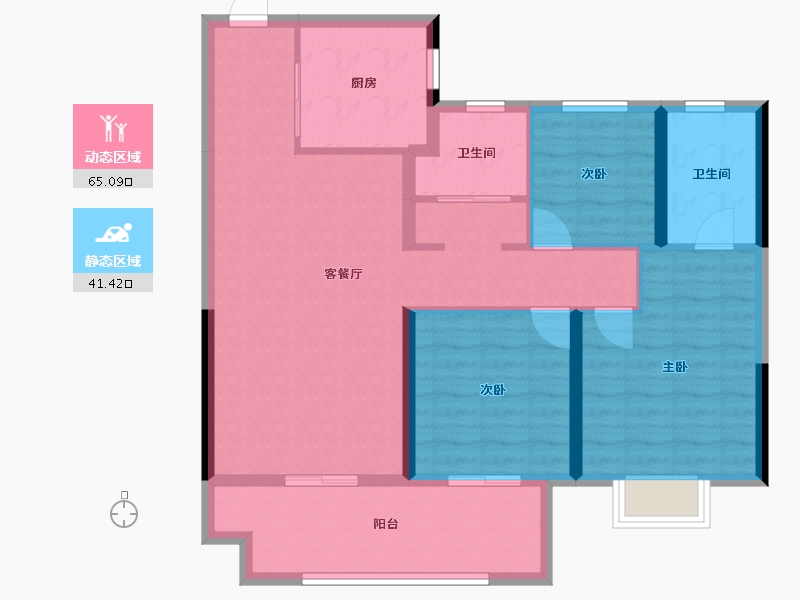 江苏省-徐州市-汉邦景城-95.66-户型库-动静分区