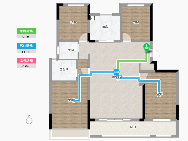 浙江省-绍兴市-黄酒小镇雲树湾-117.60-户型库-动静线