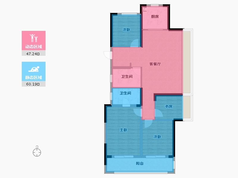 浙江省-绍兴市-黄酒小镇雲树湾-96.00-户型库-动静分区