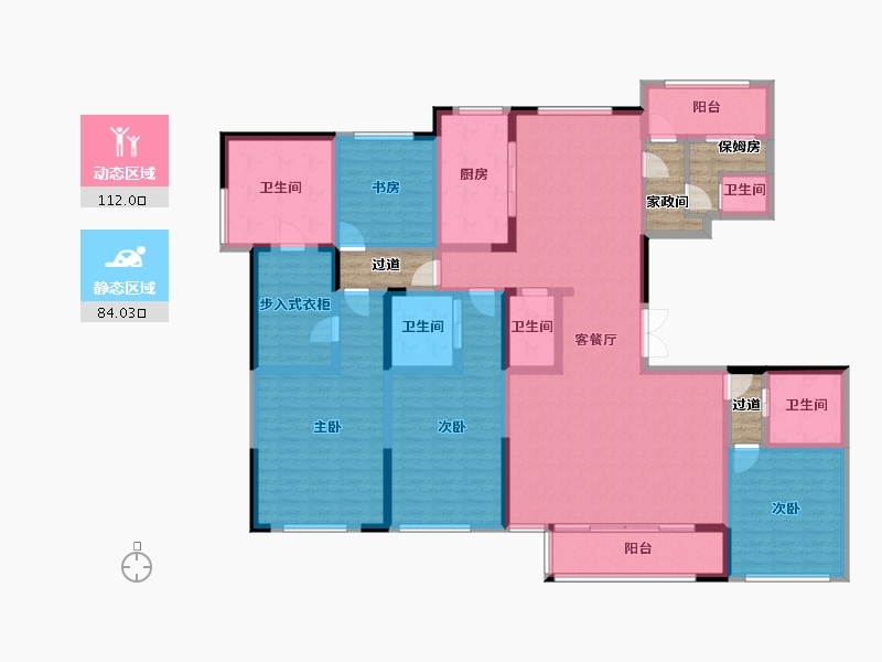 上海-上海市-龙盛·福新里-188.23-户型库-动静分区