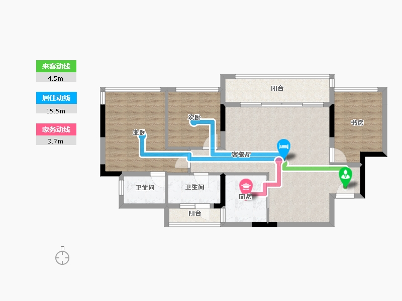 重庆-重庆市-金辉云缦长滩-89.82-户型库-动静线