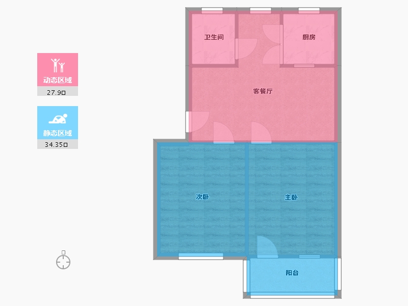 江苏省-南京市-莱茵达路29号-58.00-户型库-动静分区