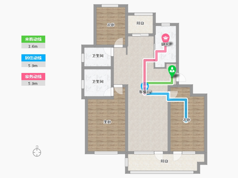 山东省-青岛市-裕东新府-110.40-户型库-动静线