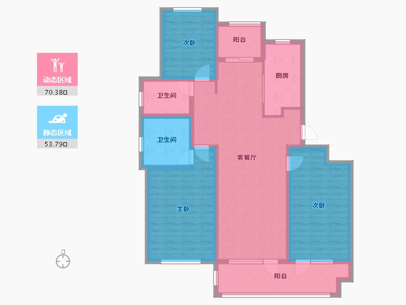 山东省-青岛市-裕东新府-110.40-户型库-动静分区