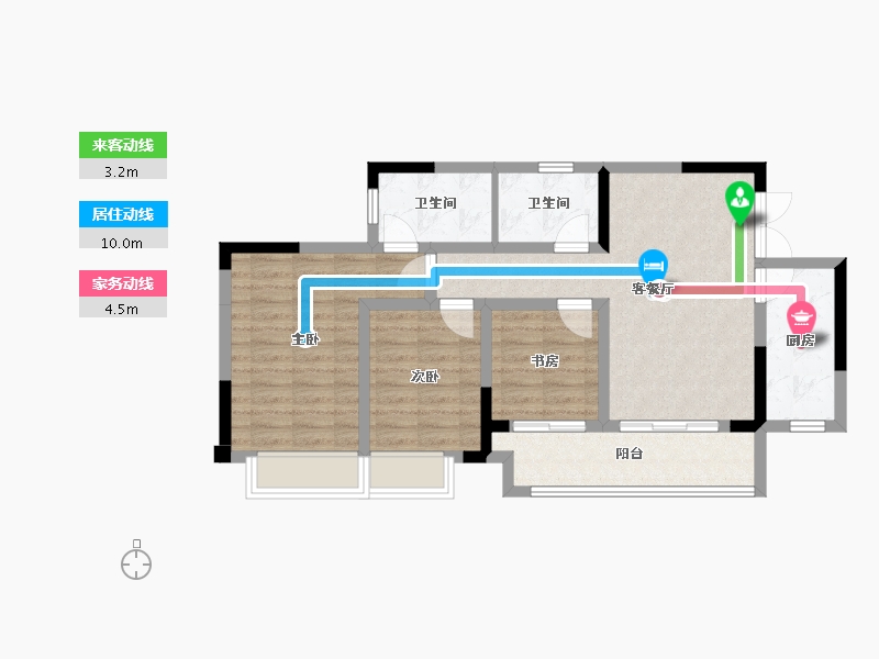 重庆-重庆市-中建滨江星城-76.44-户型库-动静线