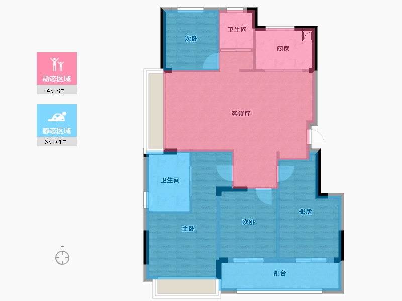 浙江省-绍兴市-宝能凤林府-100.80-户型库-动静分区