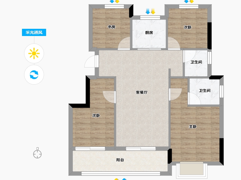 浙江省-金华市-新纪元云之境-78.40-户型库-采光通风