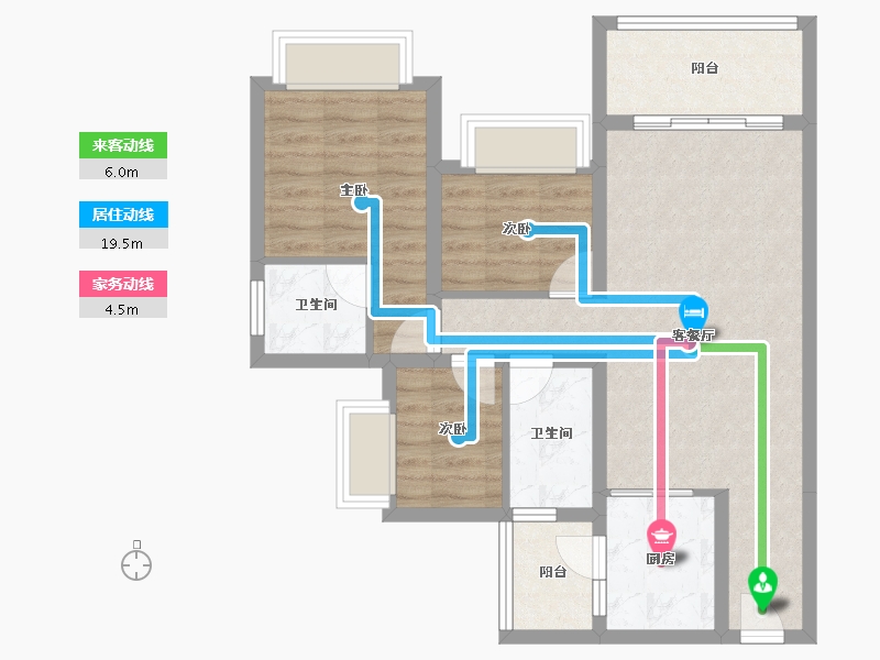 重庆-重庆市-昕晖滨江壹号院-73.14-户型库-动静线